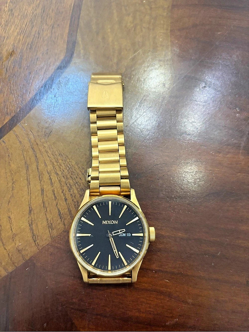 Nixon The Sentry SS Gold-Tone Watch Black Dial